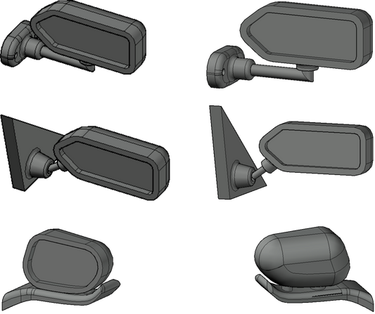 F1 style side new mirrors