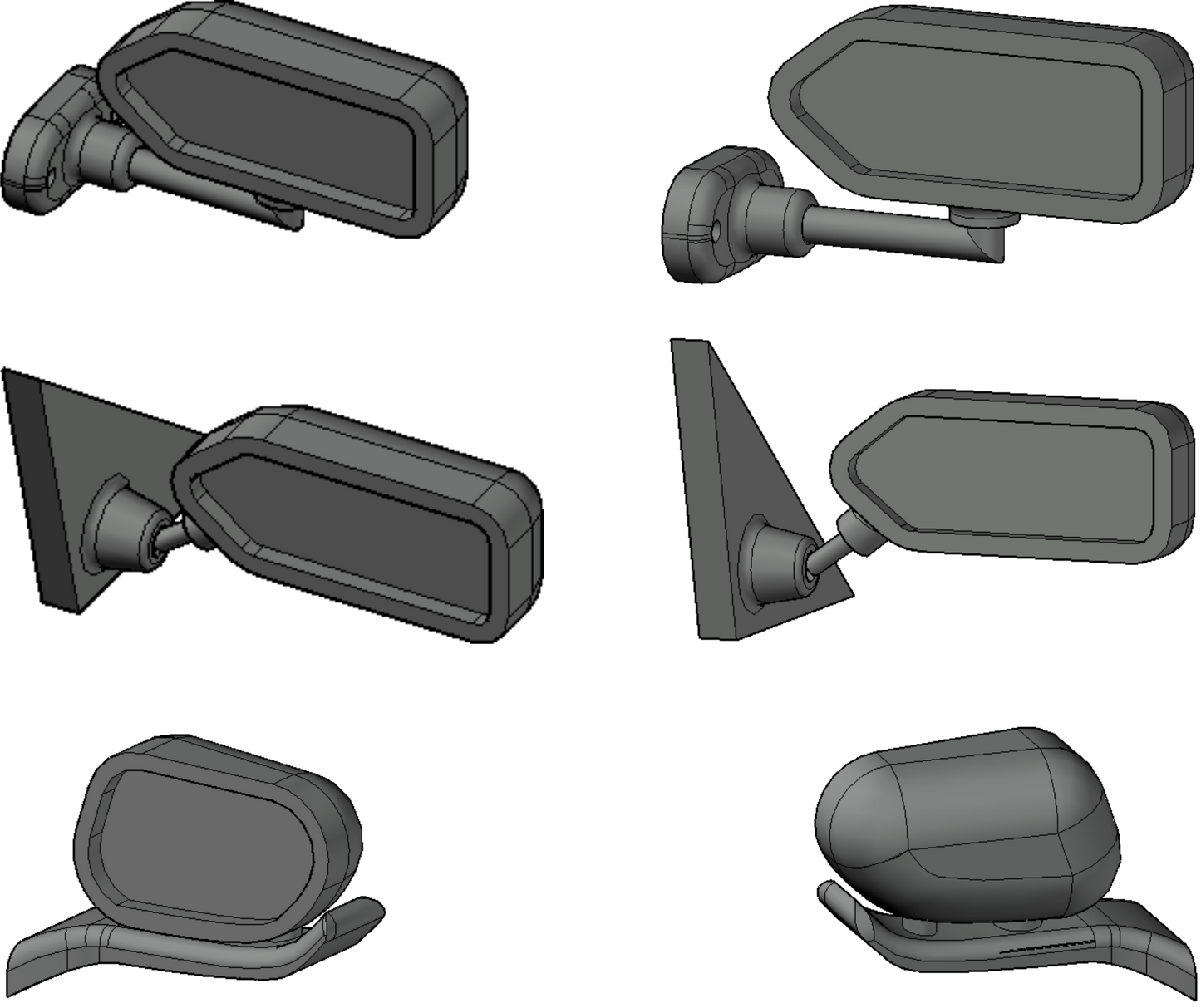 F1 style side new mirrors