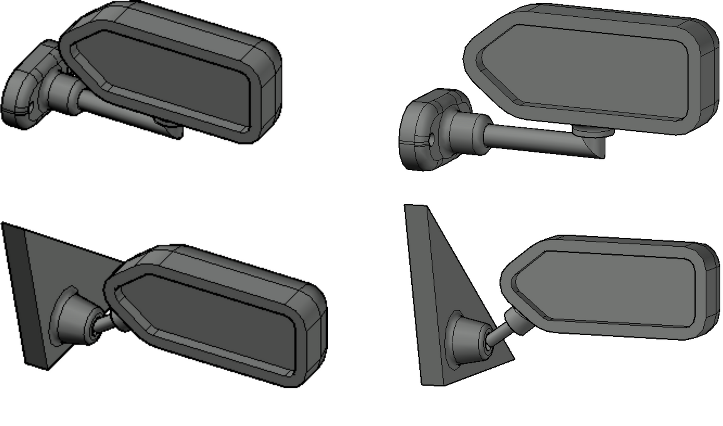 F1 style side new mirrors